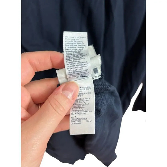 Tommy Hilfiger Navy Blue Long Sleeve Polo Plus Size 3XL Cotton Men’s - Picture 7 of 7